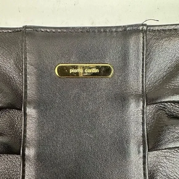 Vintage Pierre Cardin Black Leather Clutch - Picture 2 of 10